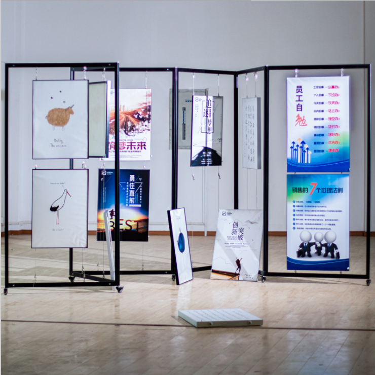 深圳展覽展板制作廠家——畫展展示架、廣告折疊屏風展架、八棱柱展覽、畫廊校園掛畫、隔斷書畫展板